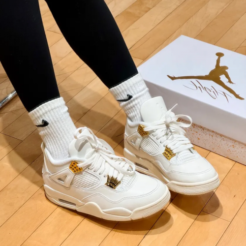 Wmns Air Jordan 4 Retro 'Metallic Gold' - AQ9129 170 - – Image 9