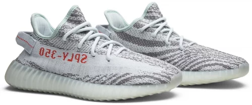 la paire de Yeezy Boost 350 V2 Blue tint vue de coté